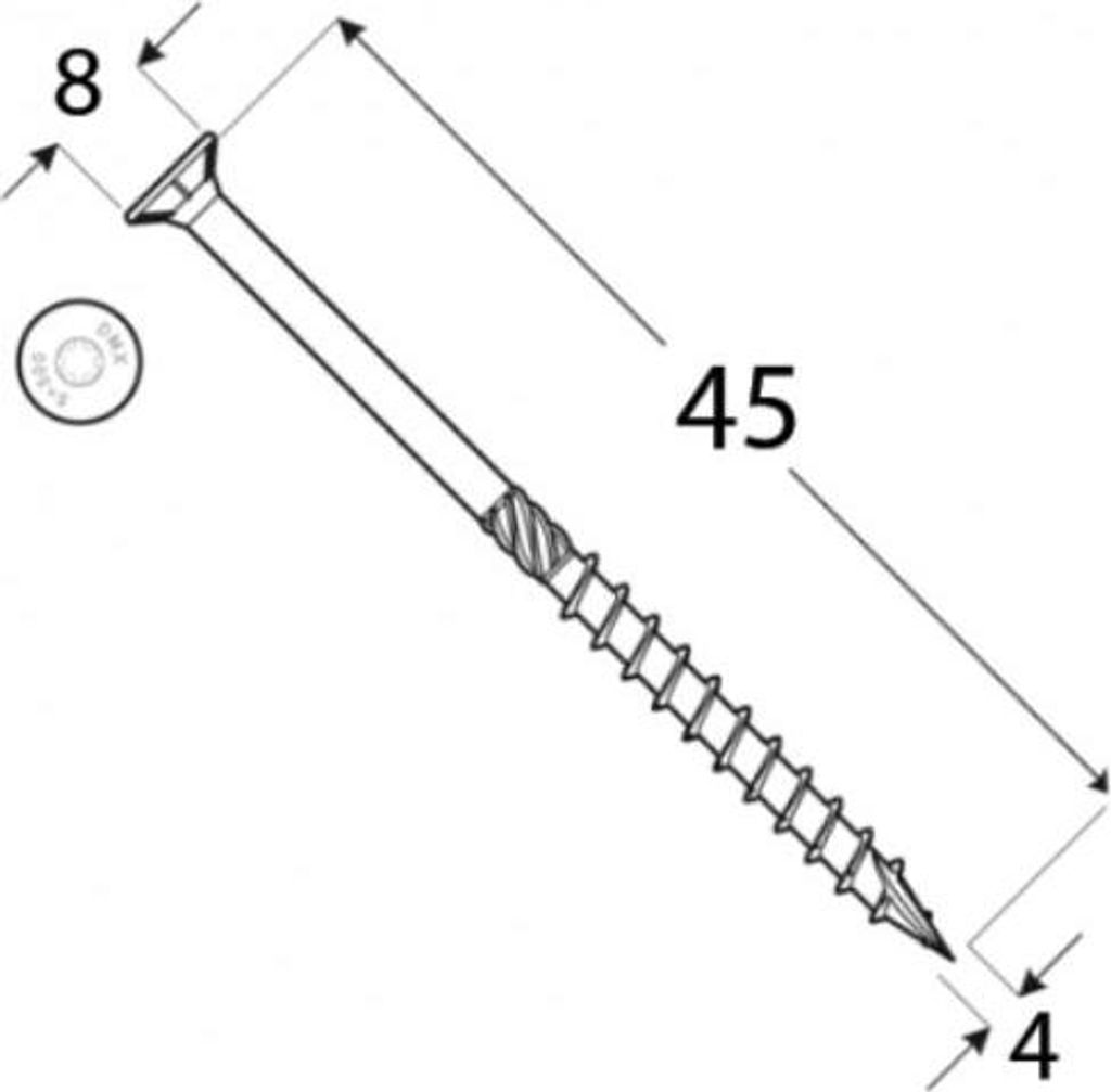 CS 200 Viti da costruzione 4x45 mm T20 a testa svasata Viti Immagine del prodotto 