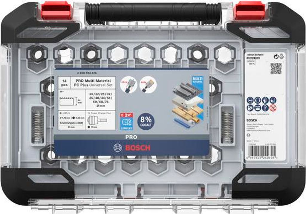 PRO Multi Material PC Plus Lochsägen-Set, 20, 68, 76 mm, Produktbild 