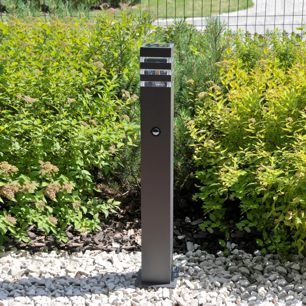 Lampe extérieure PIR 74cm Polux TEKSAS graphite avec capteur crépuscule - 6