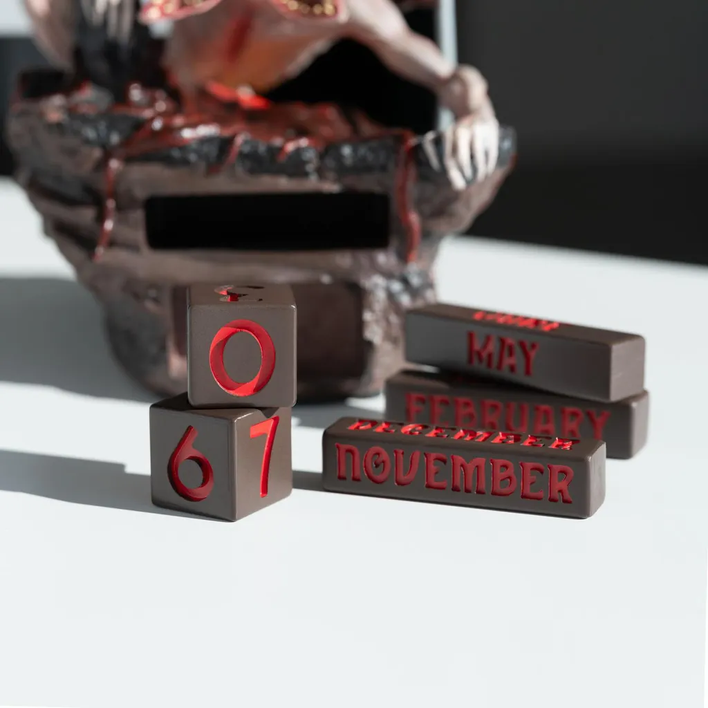 Calendrier Perpétuel Stranger Things Demogorgon Décoration Bureau