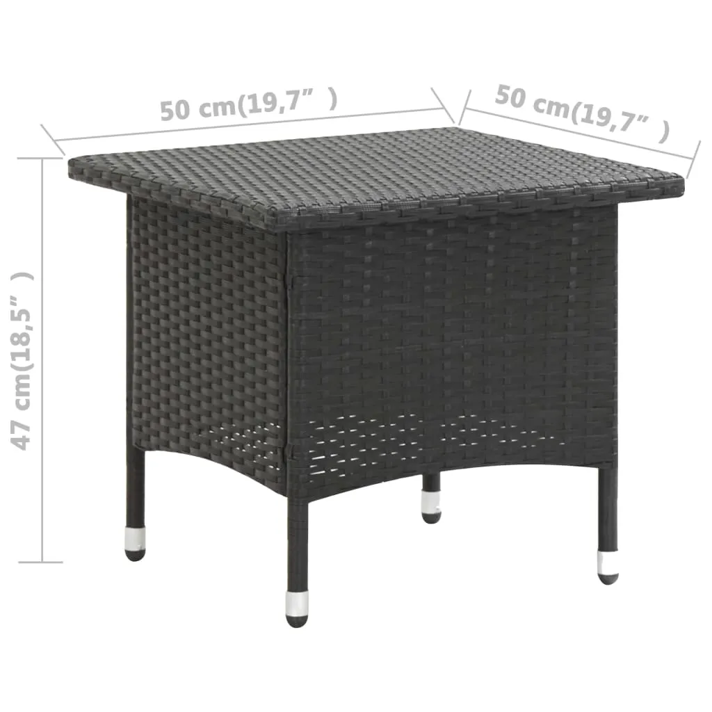 Table de thé noire résistante aux intempéries, mobilier jardin durable