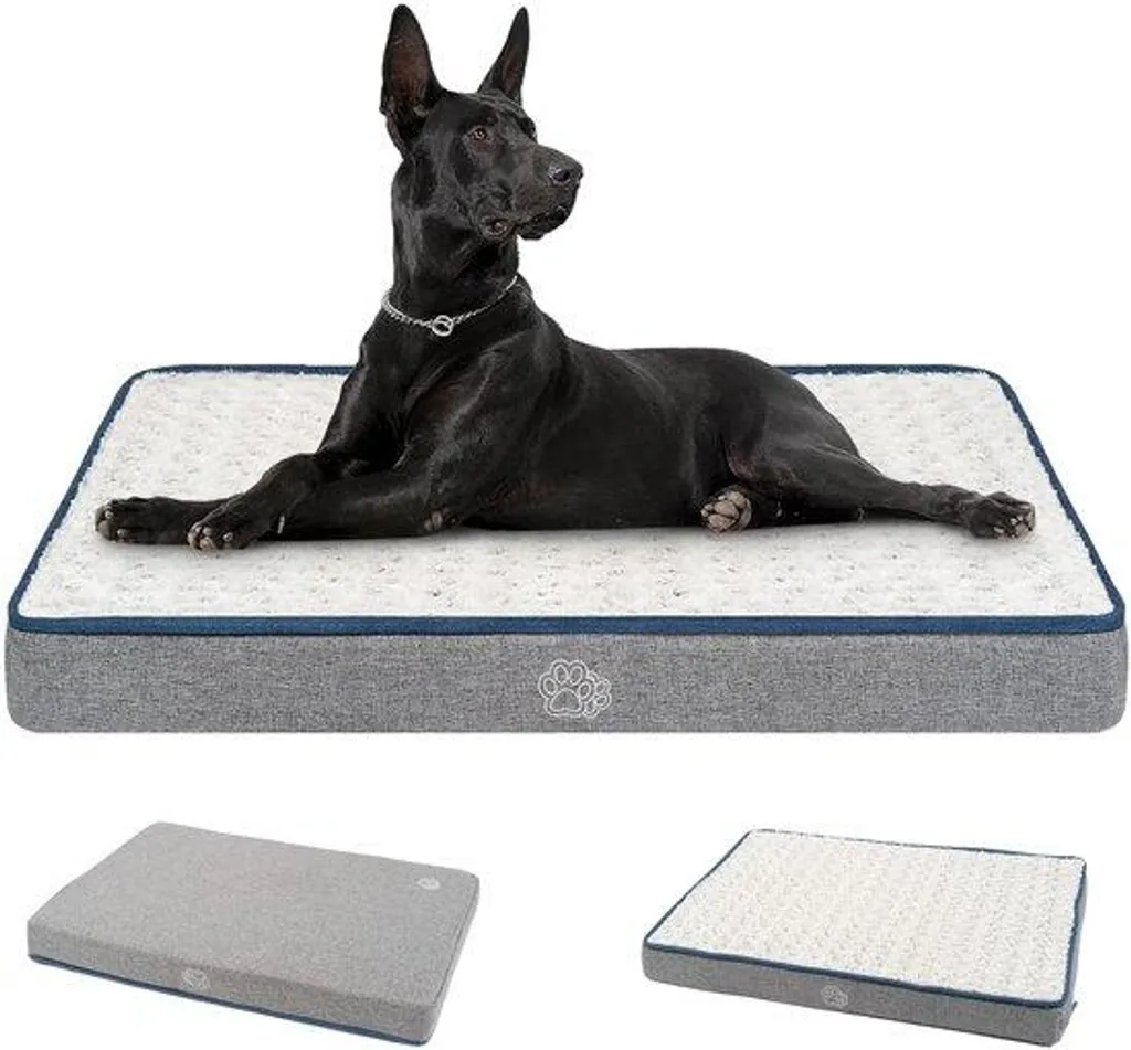 Lit pour chien imperméable XXL 112 x 76 cm avec mousse de soutien orthopédique