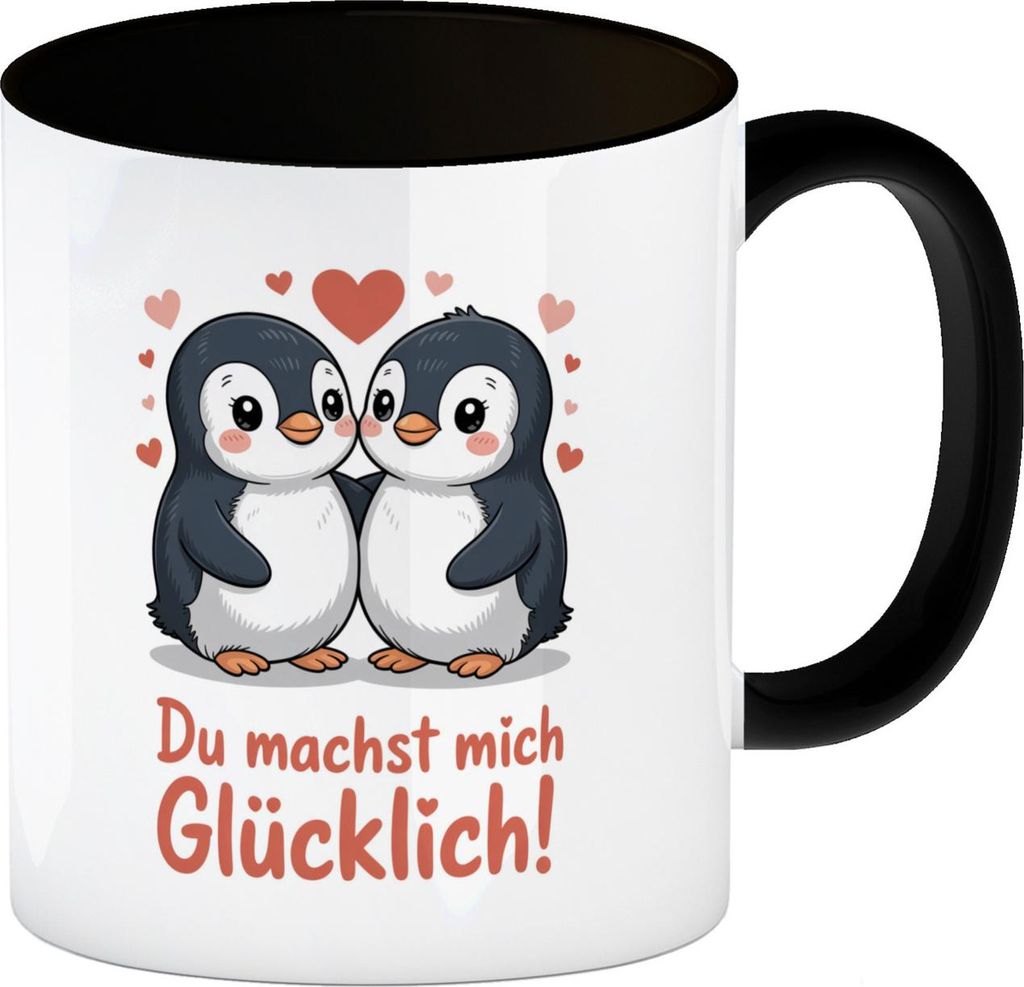 Kawaii Pinguine - Du machst mich glücklich Kaffeebecher