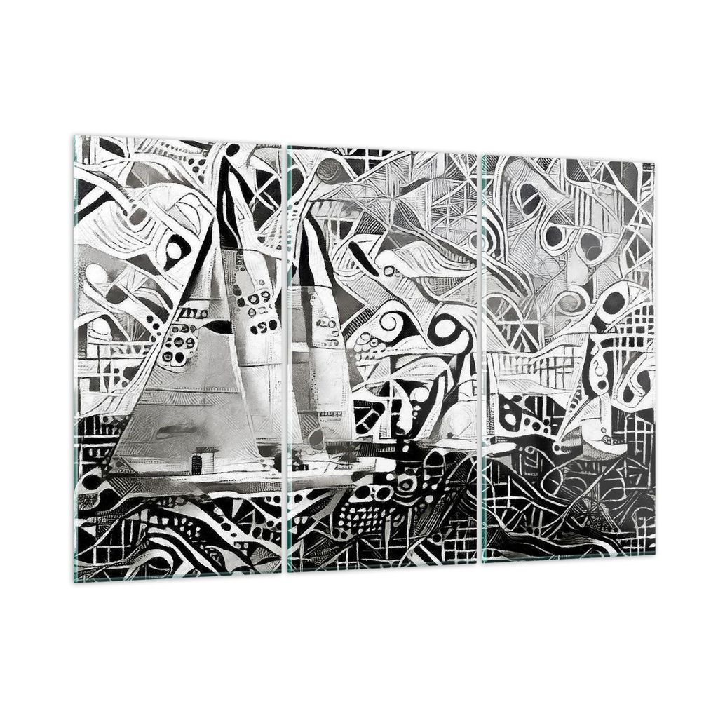 Bilder auf glas - Abstraktion modern - 165x110cm - Glasbilder - Wandbilder - Kunstdruck - zum Aufhängen bereit - Wanddekoration aus Glas - Glas Bi...