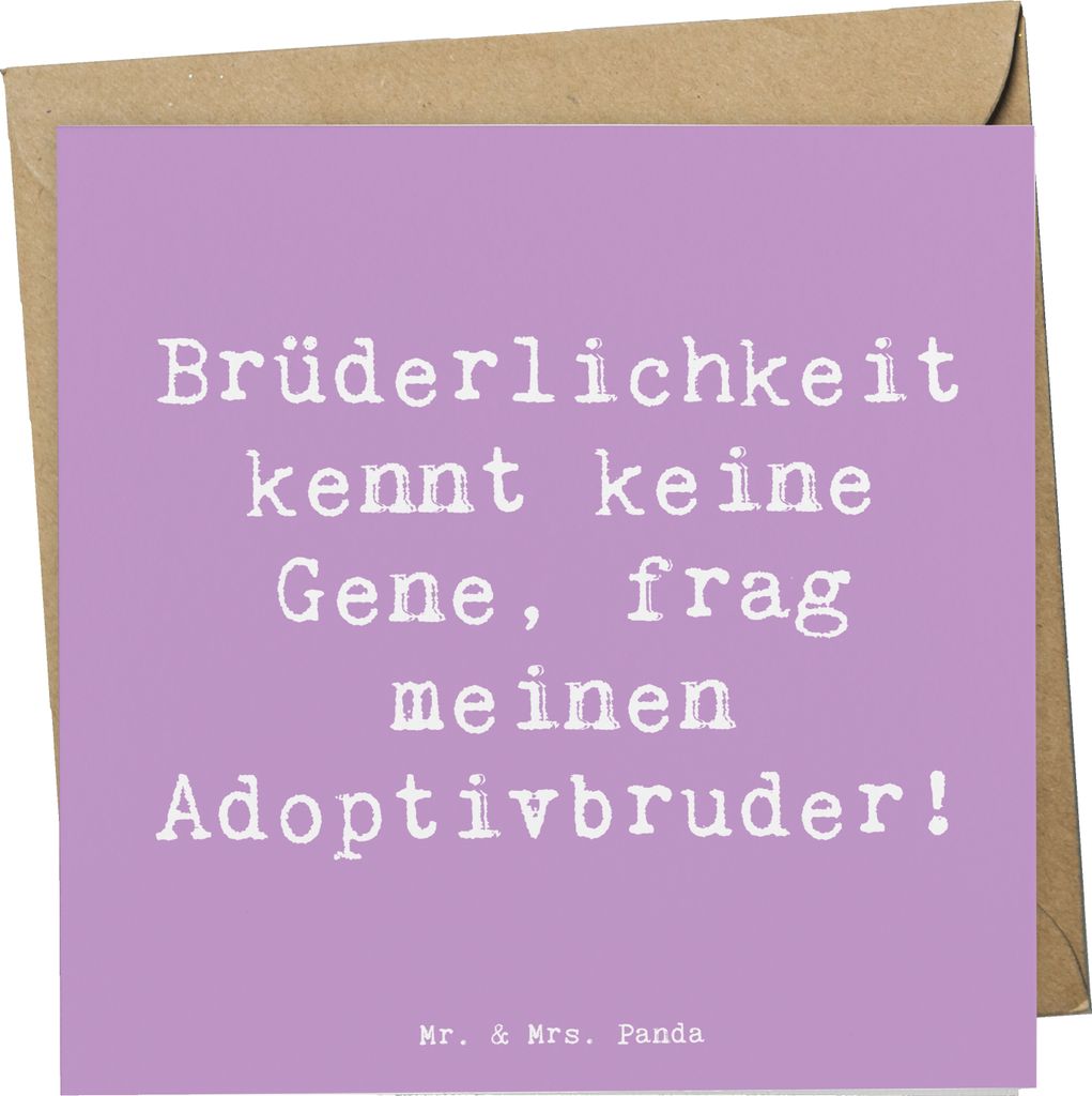 Mr. & Mrs. Panda doppelkarte Spruch Adoptivbruder Liebe - Lavendeltraum - Geschenk, Glückwunschkarte, Verbundenheit, Design, Familie, Geburtstage,...