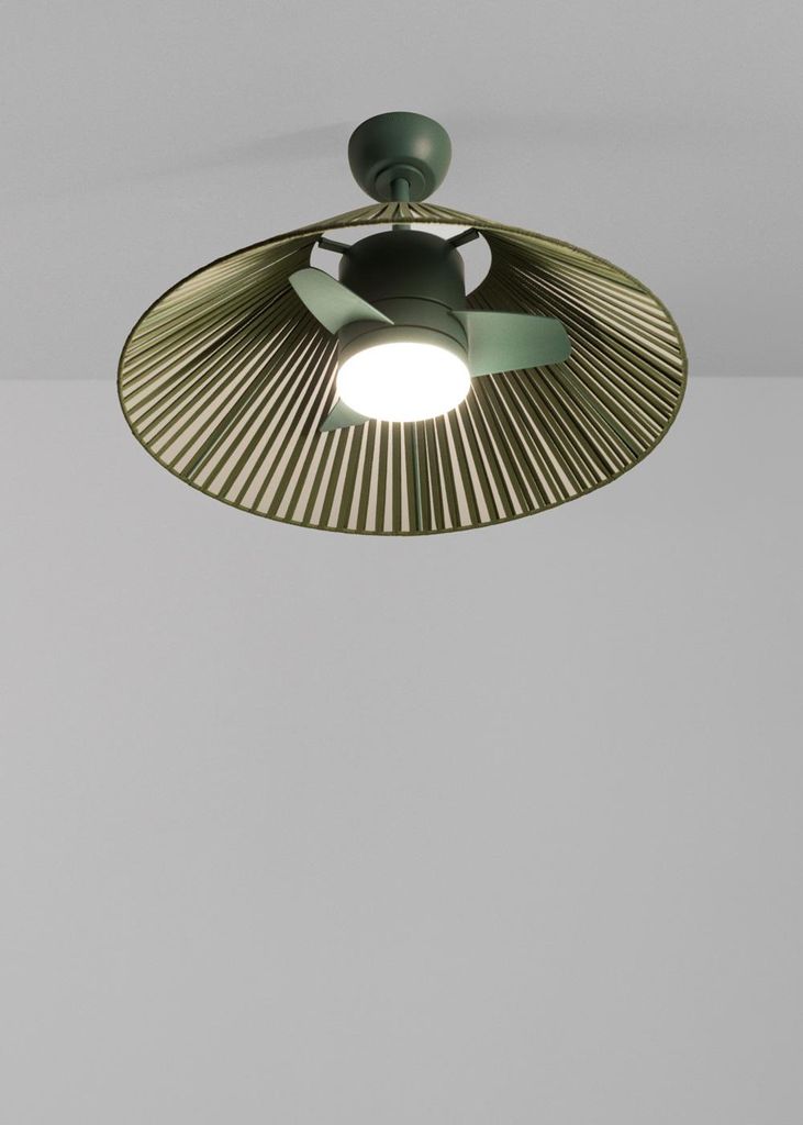 WIND LAMP WOVEN - Leiser 25W-Deckenventilator mit LED-Licht