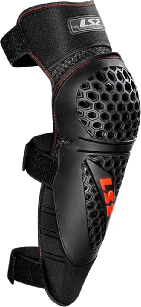 Genouillères de Protection Moto LS2 Rookie Coloris Sport Noir et Rouge