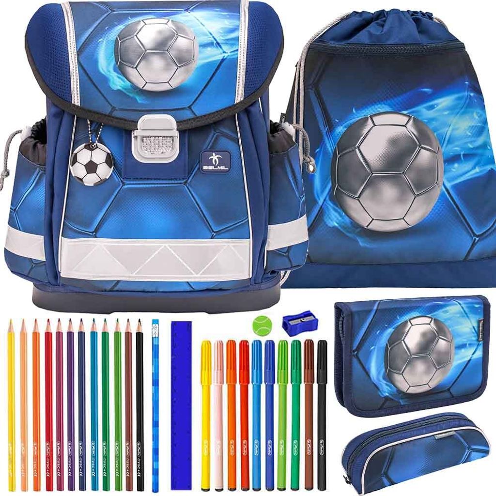 Belmil Schulranzen Set Classy Football 4 silver 10-teilig Produktbild 