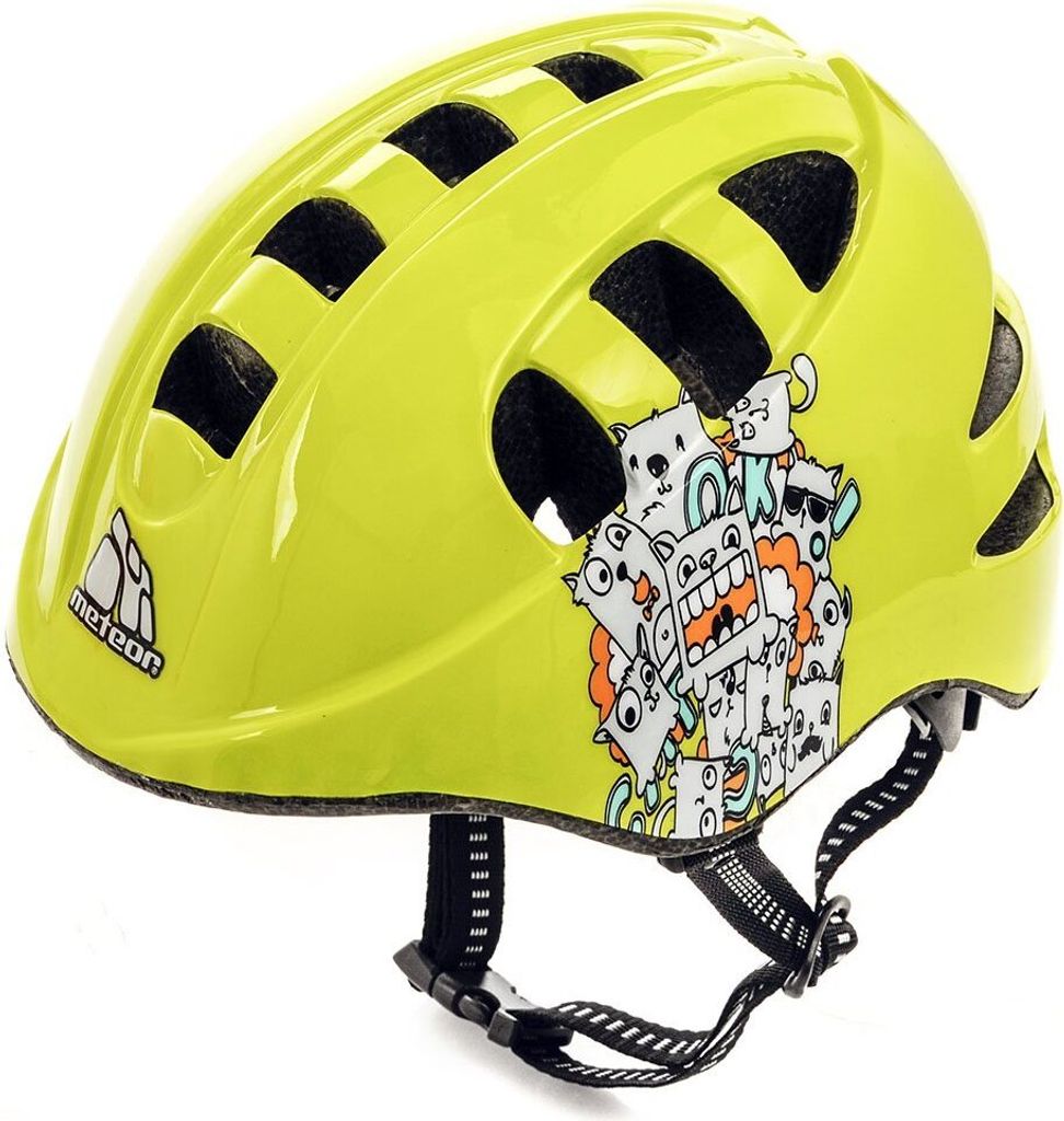 Meteor Schutzhelm, Kinderhelm, Fahrradhelm, Rollschuhe, MA-2 Helm Kinderfahrradhelm Helm, größe S 48-52 cm Monsters