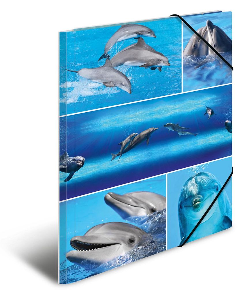 HERMA Eckspannermappe "Delfine" aus Karton DIN A4 Produktbild 