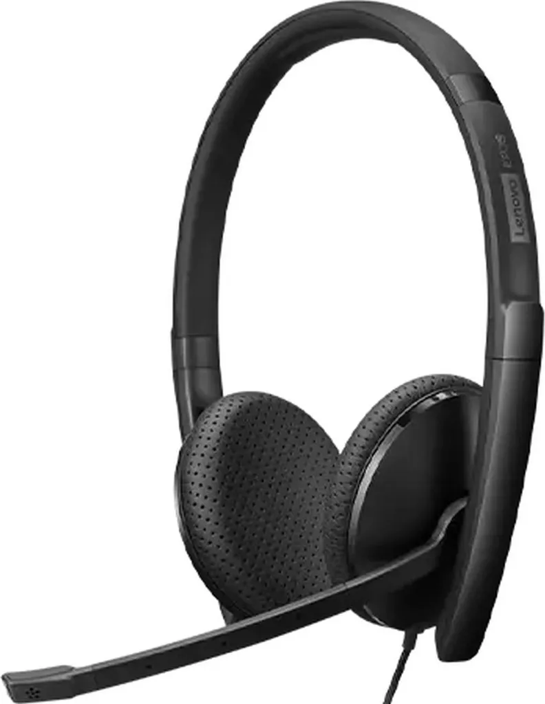 Lenovo Wired VOIP Headset UC Noir avec Commandes de Contrôle Intégrées