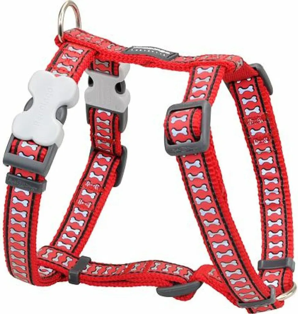Harnais Chien Anti-Irritation et Réfléchissant Rouge Red Dingo Ajustable