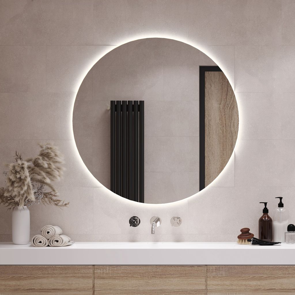 Nordic Style LED Wandspiegel oval mit Rahmen + Lichtwechsel – HOKO-Style