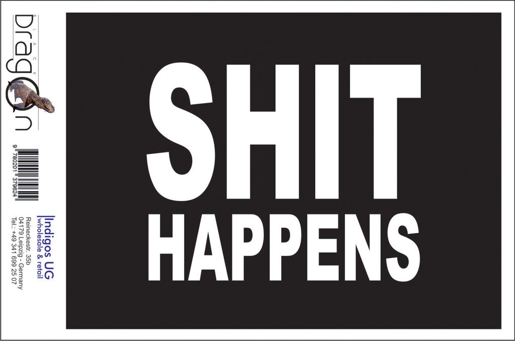 Aufkleber / Autoaufkleber - JDM / Die cut / Auto / OEM - Shit Happens - 150x120 mm silber - Heckscheibe / Heckscheibenaufkleber