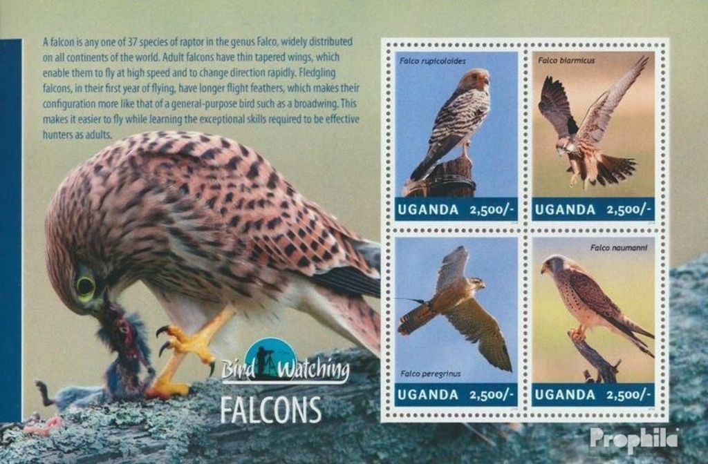 Briefmarken Uganda 2014 Mi 3250-3253 Kleinbogen (kompl.Ausg.) postfrisch Falken
