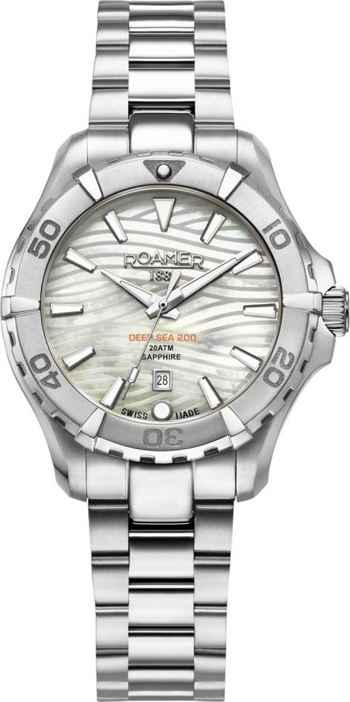 Damen Armbanduhr ROAMER 860844 41 20 20 in Silber, Sportuhr für das Tauchen
