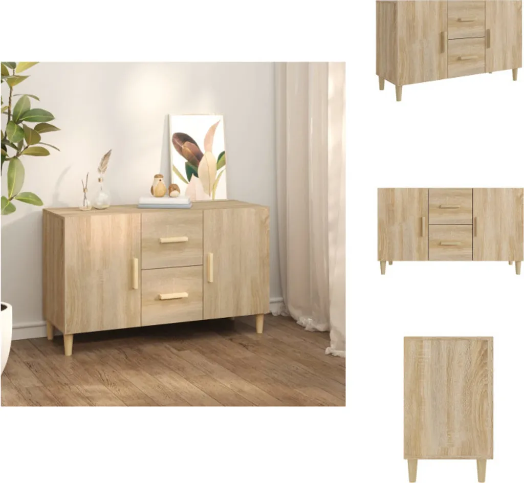 vidaXL Credenza rovere Sonoma 100x36x60 cm materiale legno - Credenze