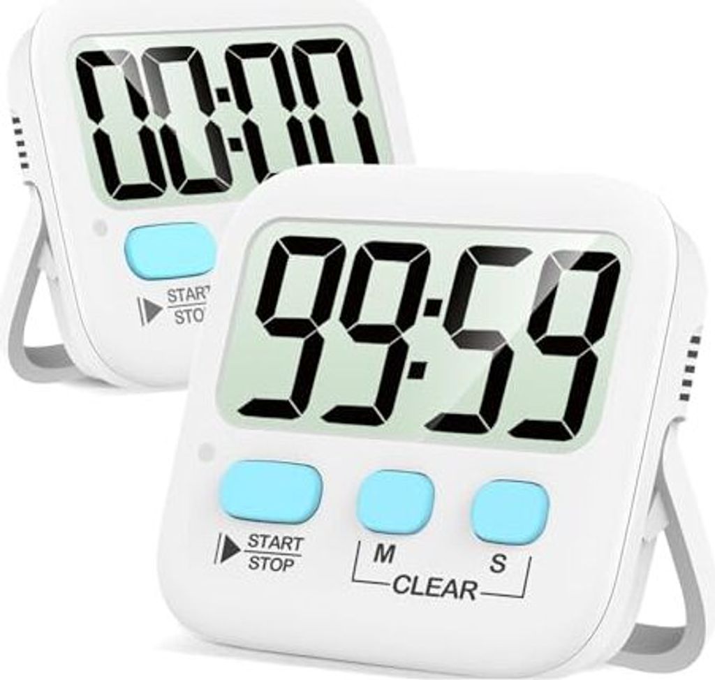 Antonki Set 2 Timer, digitale Küchentimer -Küche, Egg Magnetic Stope Children, Lehrer, Klassenzimmer, Bewegung, Bad, Ofen, Backen, einschließlich