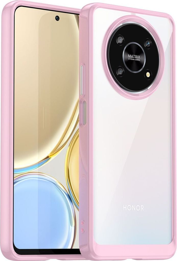 Mobigear Crystal HONOR Magic 4 Lite Hülle Hardcase Backcover - Transparent / Pink