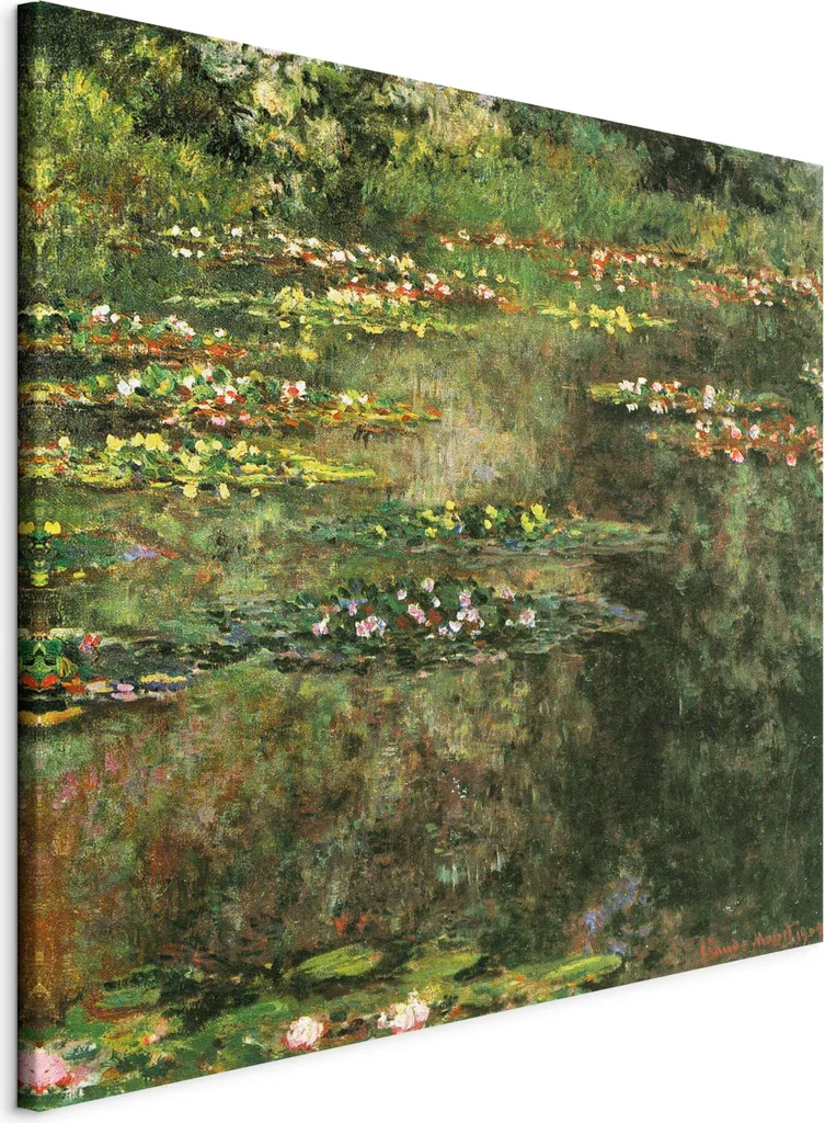 Stampa su Tela Monet 60x60 cm - Quadro Stagno Ninfee per Casa e Ufficio