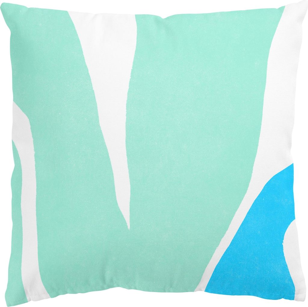 Dekokissen Muster drinnen / Indoor Zierkissen Canvas waschbar Design türkis Pop Art Sofakissen ohne Füllung