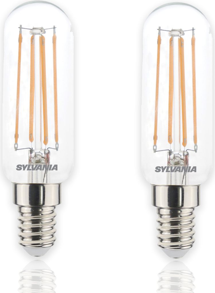 SYLVANIA E14 LED Glühbrine | für Abzugshaube, Kühlschrank & mehr | T25 Warmweiß | 4,5W ersetzt 45W | 470 lm | 2er Pack