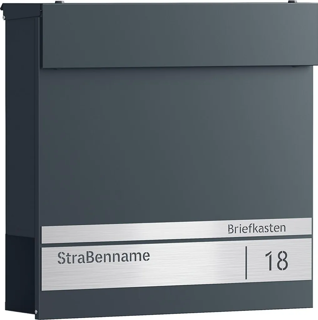 Boîte aux lettres anti-pluie anthracite 10,5cm avec serrure de sécurité