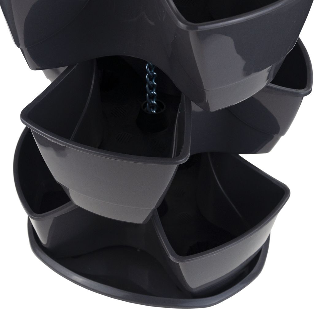 VegTrug Living Wall Kräutertopf Set – 3-teilig, Schwarz, Zum Aufhängen Für Balkon & Garten