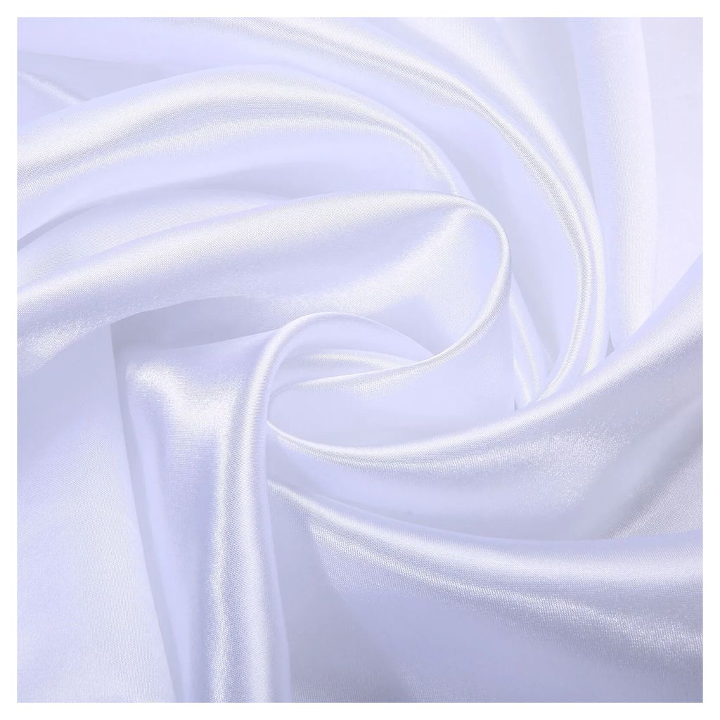 Satin Meterware (Weiß) für Deko, Basteln, Kleidung 150cm breit UNI