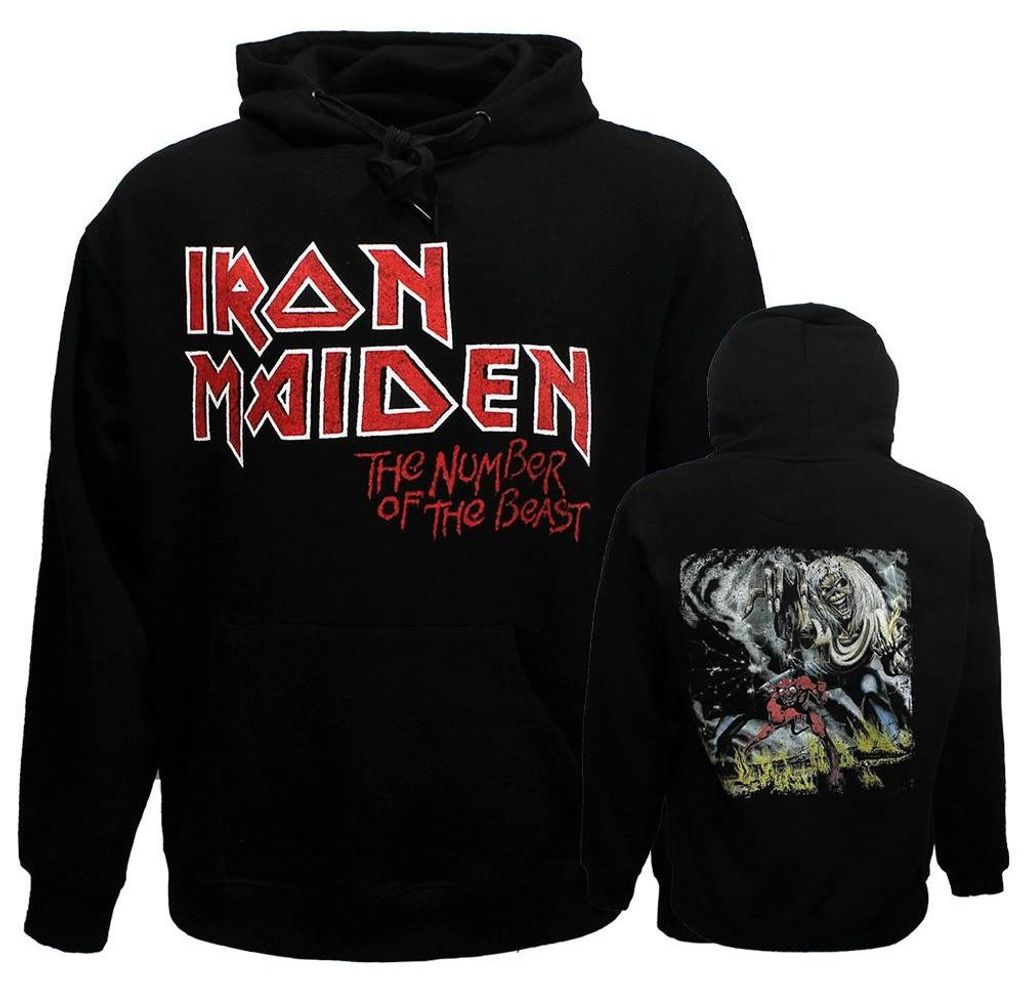 Iron Maiden Hoodie Number Of The Beast Faded Edge Vintage Produktbild 