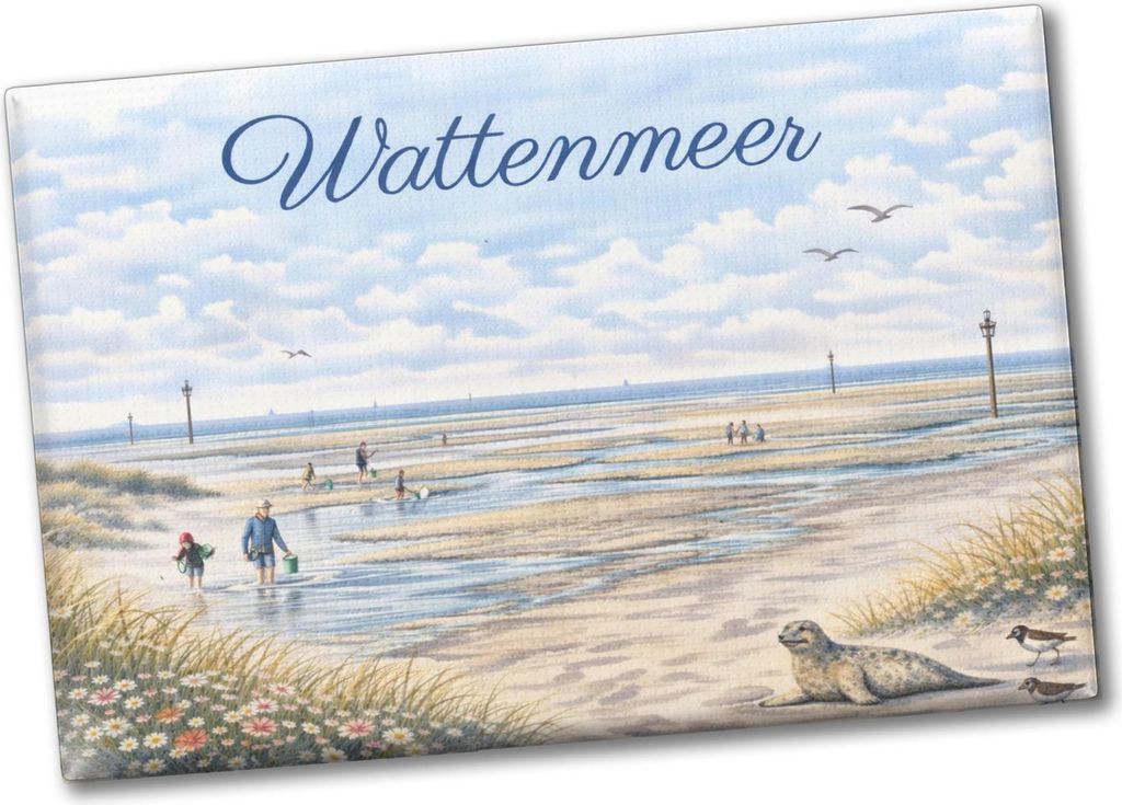 Wattenmeer Möwen Küstenszenario Souvenir Souvenir Magnet