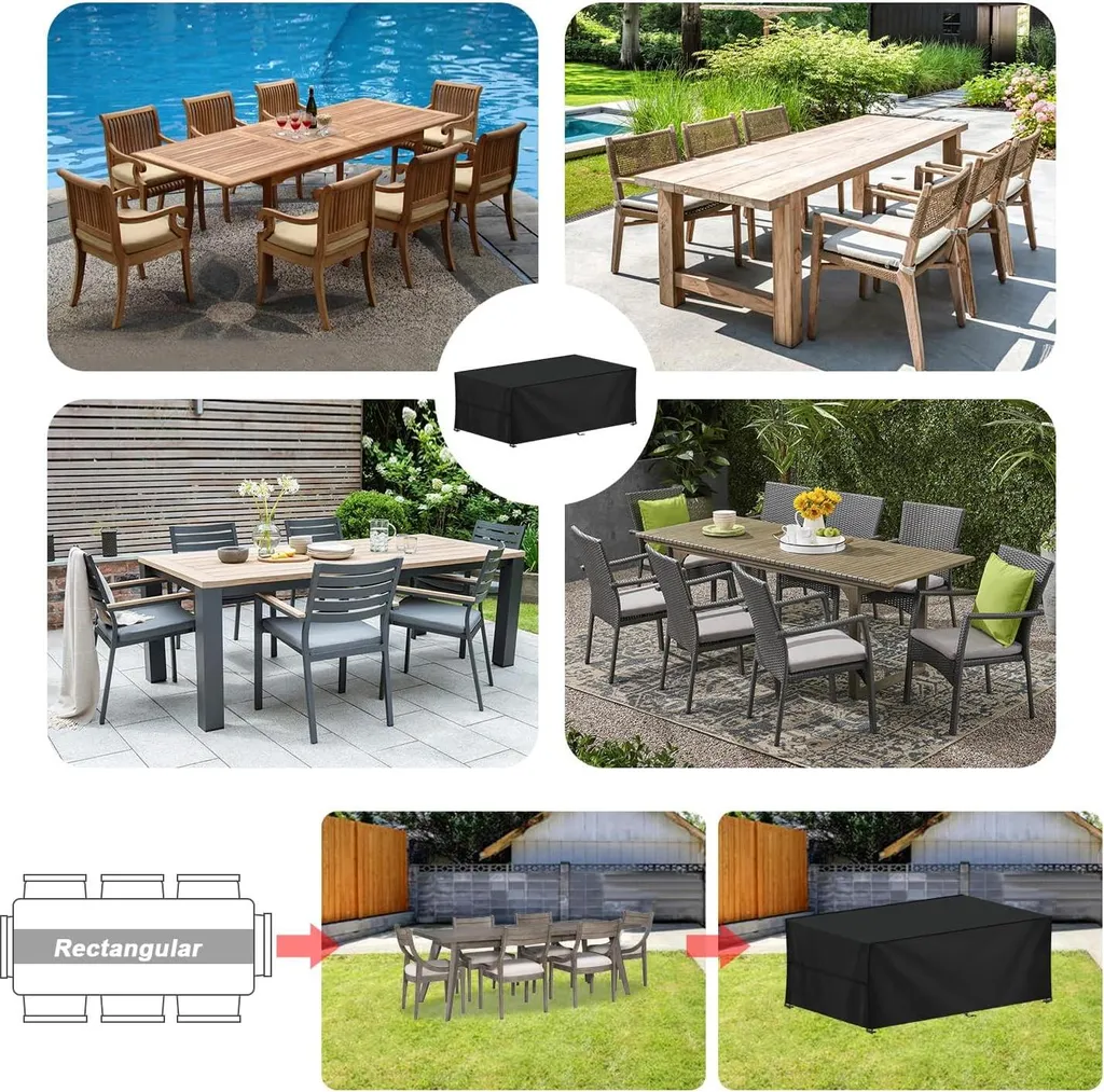 Housse jardin imperméable 220x90x80 cm : fini le mobilier sale et humide