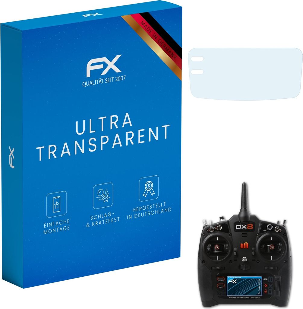 atFoliX FX-Clear 3x Schutzfolie kompatibel mit Spektrum DX8 Displayschutzfolie