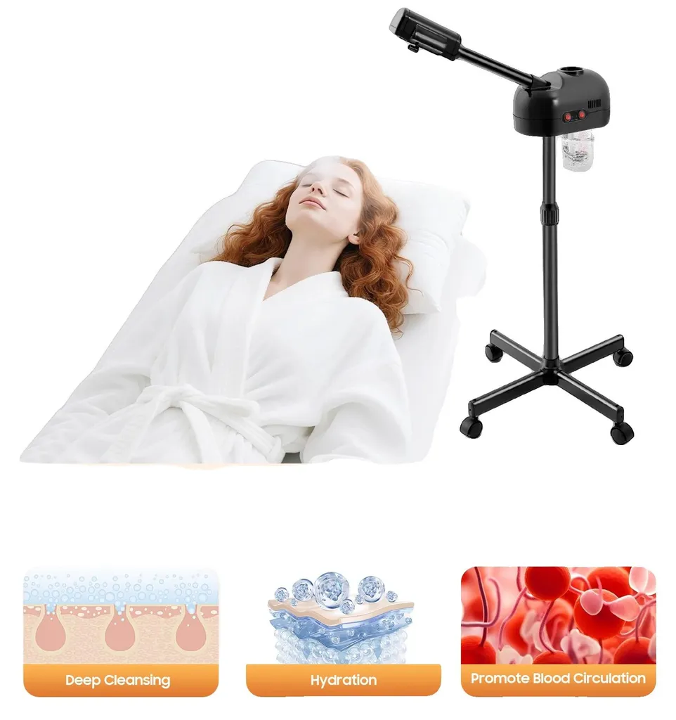 Vaporisateur Facial Professionnel 800W - Appareil Vapeur Chaude Réglable
