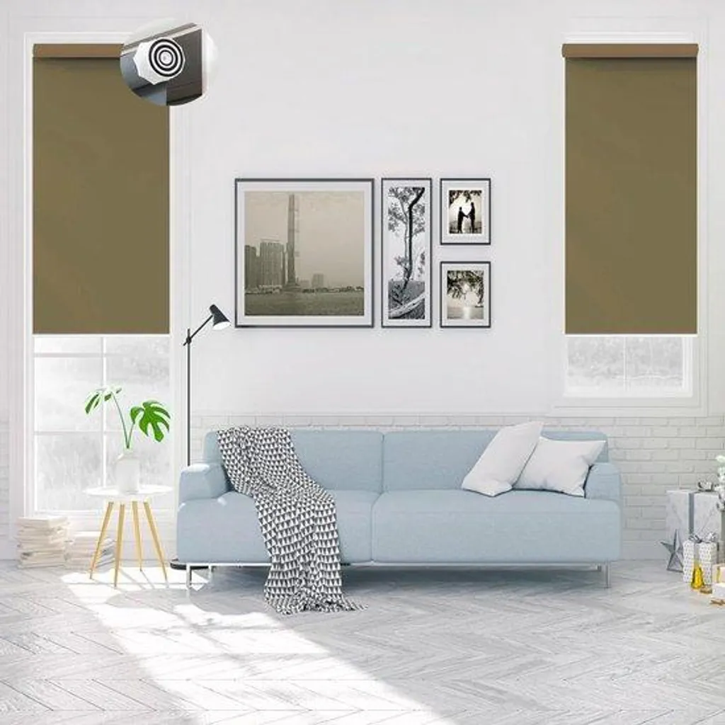 Store occultant 80x90 cm en polyester sans PVC taupe haute qualité