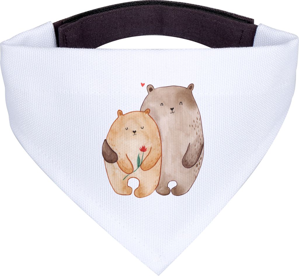 Mr. & Mrs. Panda Halstuch Bären Liebe - Weiß - Geschenk, Bär, Blume, Verknallt, Kuscheln, Hunde-Halstuch, Hund, Hunde, Hochzeitstag, Freundin, Für