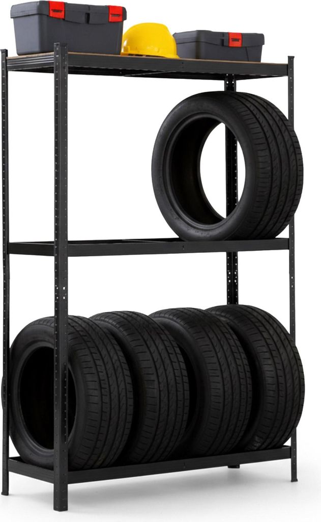 Metallregal 120 Cm, 3 Ablagen, 120X40X180, Schwarz