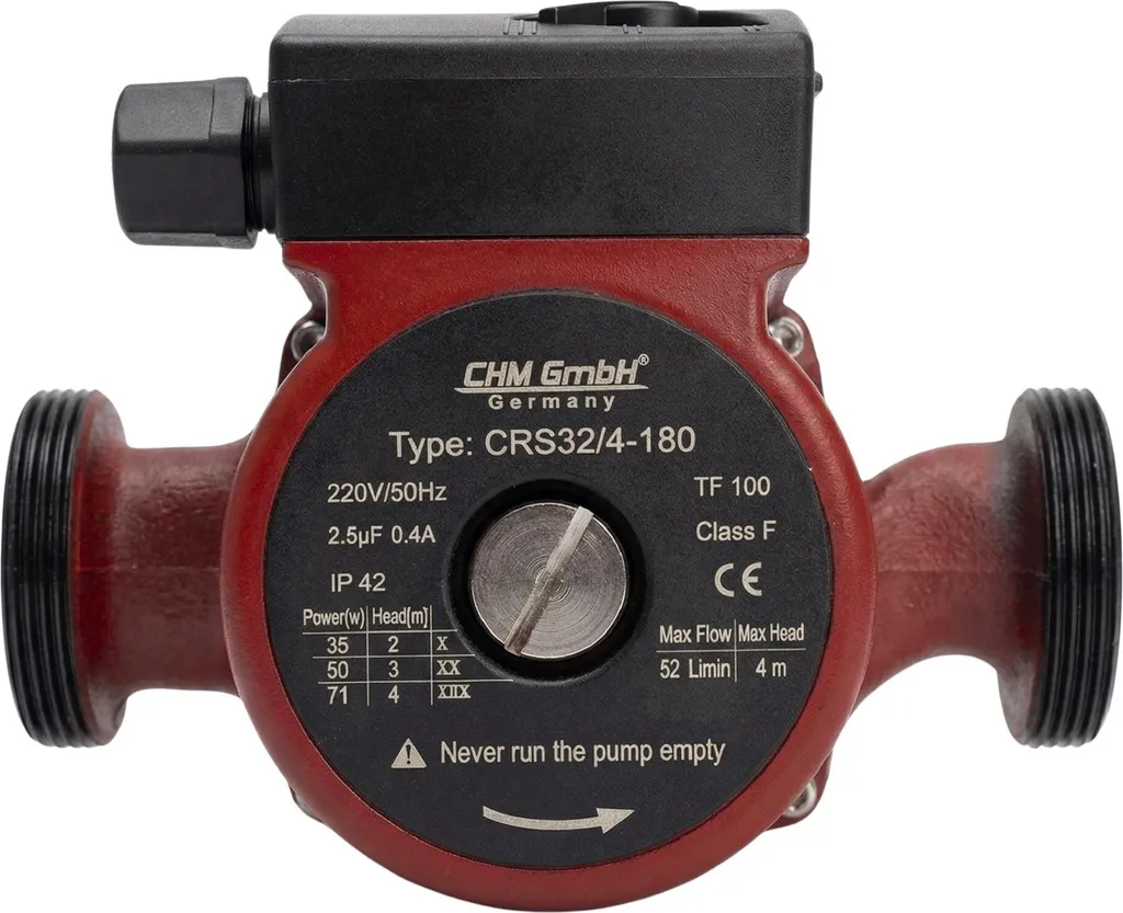 Circulateur de chauffage à 3 vitesses CRS32/4-180 entraxe de 180 mm