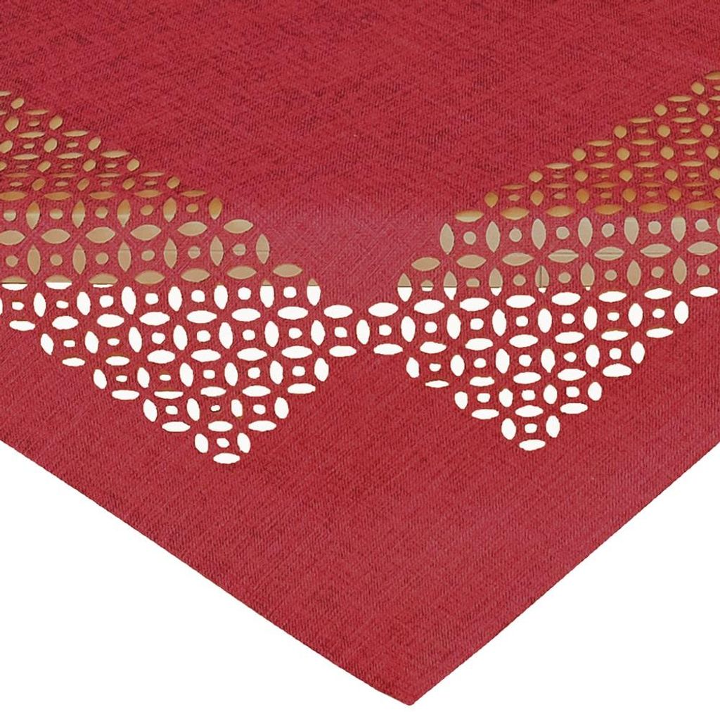 Tischdecke REA durchbrochene Ornamente Polyester rot 85 x Produktbild 