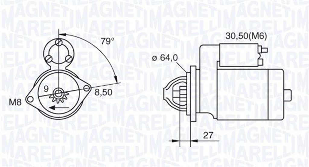 MAGNETI MARELLI 063280045010 Starter Anlasser 1,3kW für Produktbild 