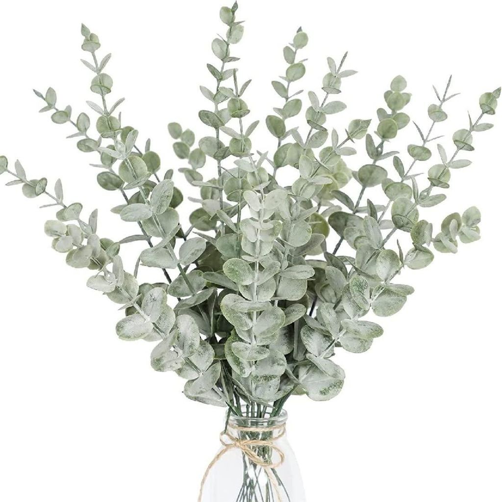 Künstliche Eukalyptusblätter, 18 Stück. Realistische künstliche Eukalyptuszweige für Blumenarrangements, Heimdekoration, Hochzeiten, Tischdeko...
