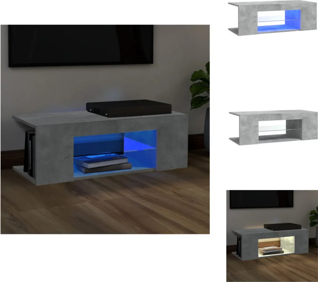 Mobile TV LED vidaXL Grigio Cemento 90cm | Prezzo Imbattibile