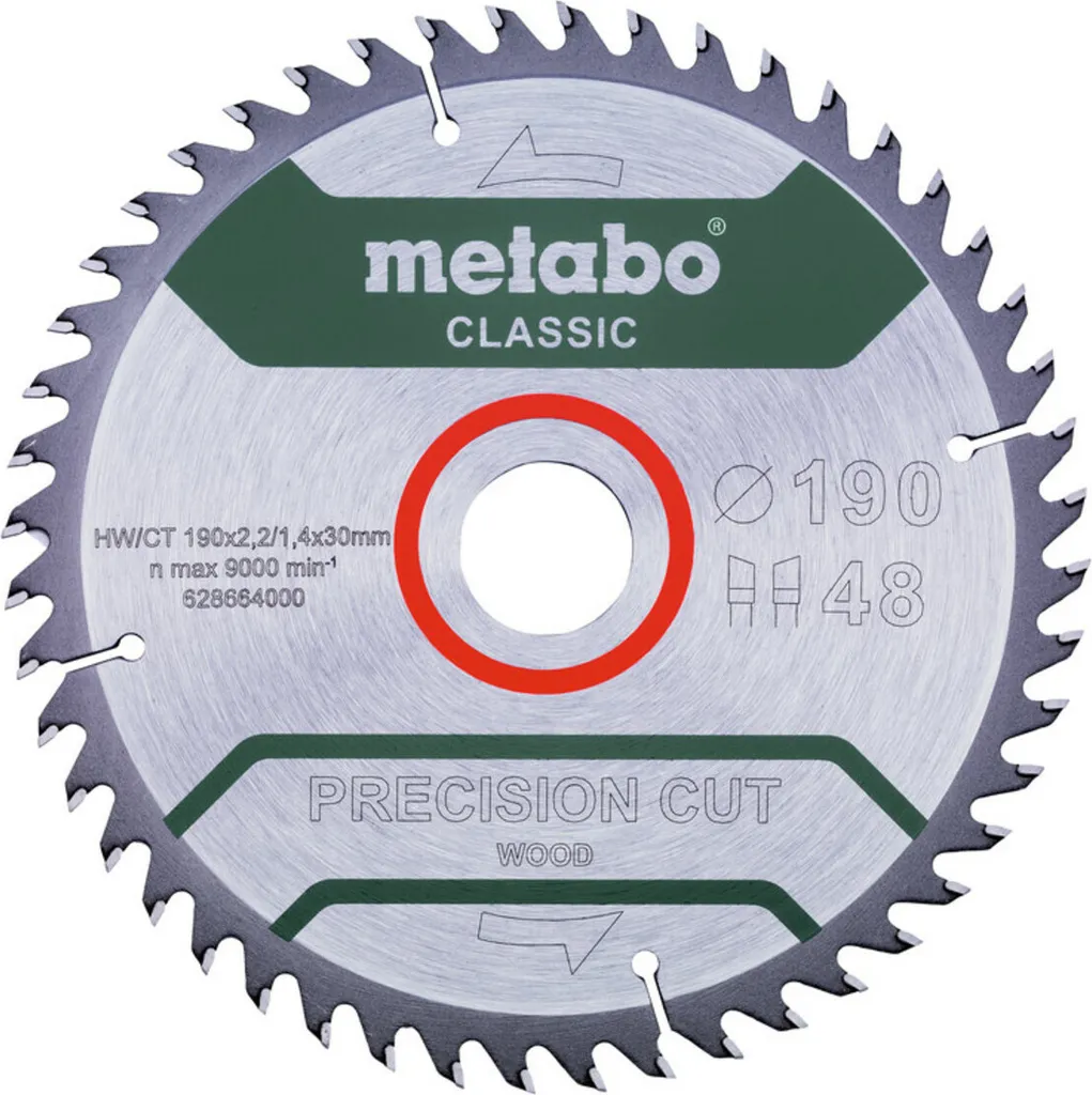 Lame de scie Metabo PrecisionCut Classic 190x30 48WZ 628664000 pour bois