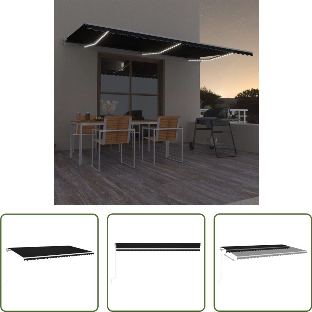 The Living Store Automatische Markise mit LED & Windsensor Produktbild 