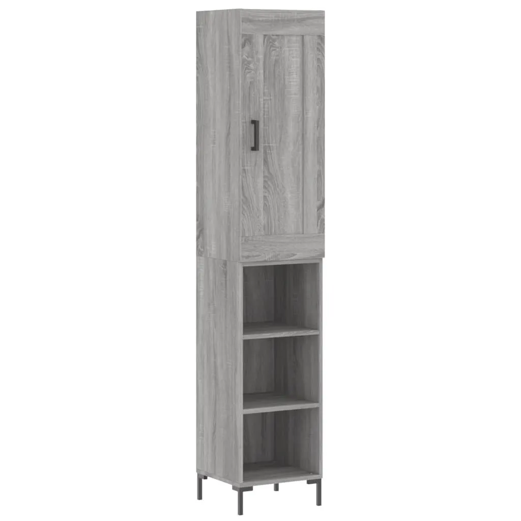 SYFAX™ Credenza Grigio Sonoma 34,5x34x180 cm in Legno Multistrato