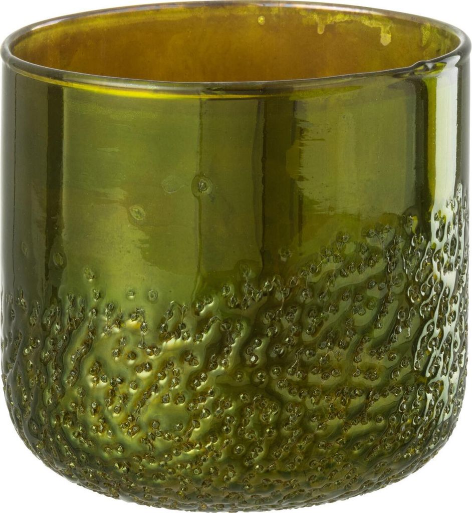 J-Line J-Line Windlicht Spiegel - Glas - Grün - Medium