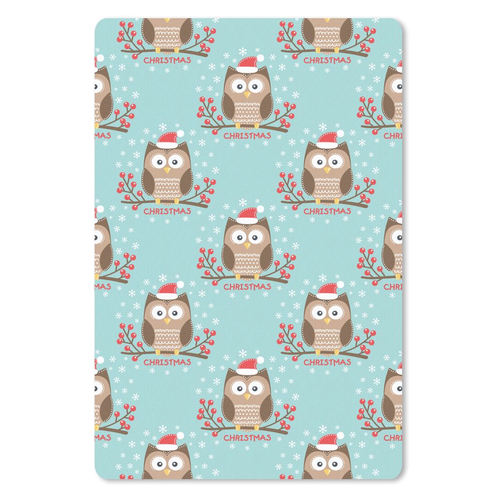 MuchoWow Mauspad Mousepad Schnittmuster - Eule - Weihnachten 40x60 cm - Mousepads - Maus Mat - Pad - Mausunterlage - Schreibtisch Accesoire