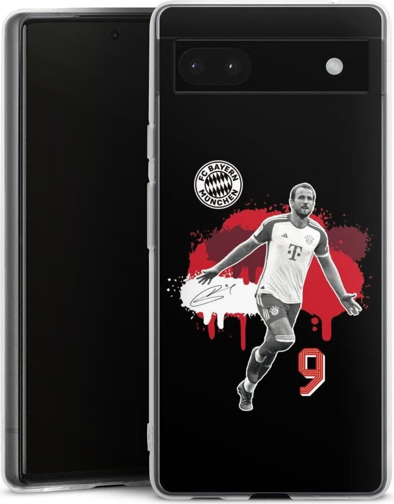 DeinDesign Handyhülle für Google Pixel 6a Silikon Hülle Case Smartphone Schutzhülle FC Bayern München Offizielles Lizenzprodukt Harry Kane