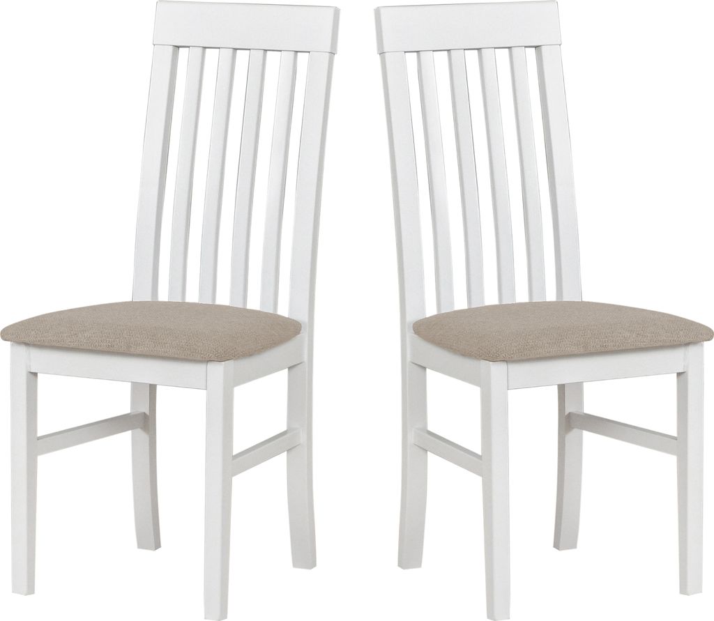 LeafDesign Küchenstühle 2er Set - Stuhl Buche Massiv - Esszimmerstuhl 120 kg - Stühle Esszimmer 2er Set - Holzstuhl - Esstischstühle NILO 1 WEI...