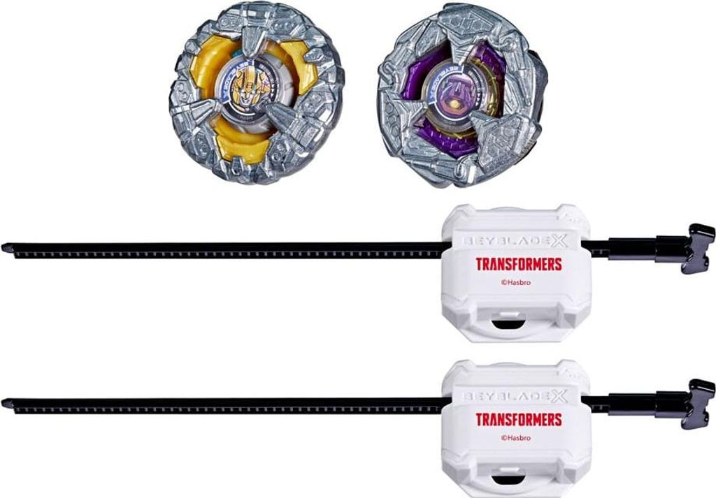 Beyblade X und Transformers Collab Bumblebee 3-60GP vs. Shockwave 5-80O